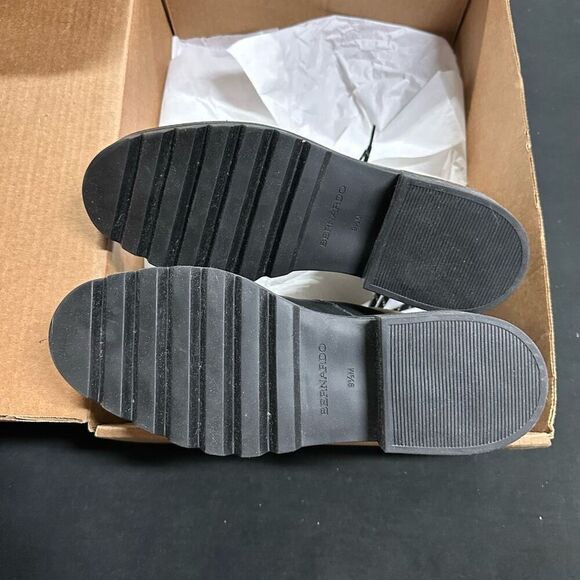 Bernardo Black Sherpa Tongue Lace Up Combat Boots 9.5 - Picture 5 of 7